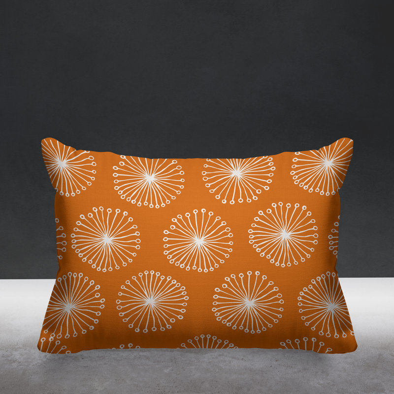 Janis Dandelion Indoor/Outdoor Throw Pillow, Orange