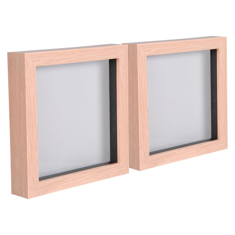Nicola Spring - 3D Box Photo Frames - 6" x 6" - Light Brown