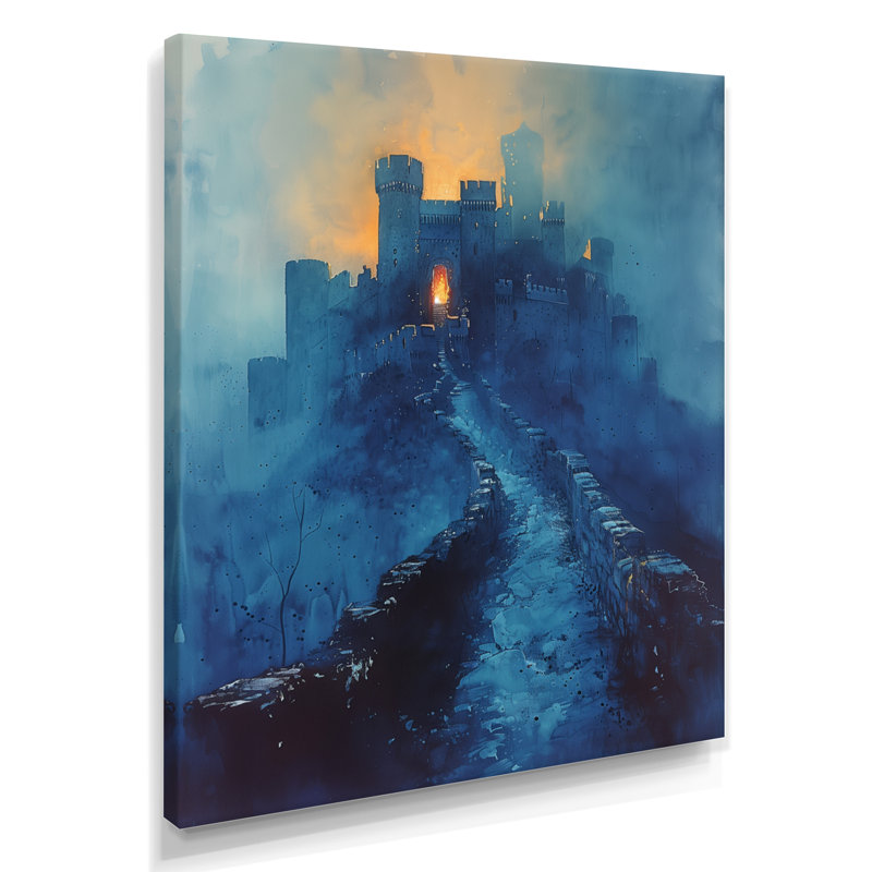 Bleu, bleu, été, forteresse de Legends - forteresse, art mural, Toile tendue, H 32 po x l 16 po x P 1 po