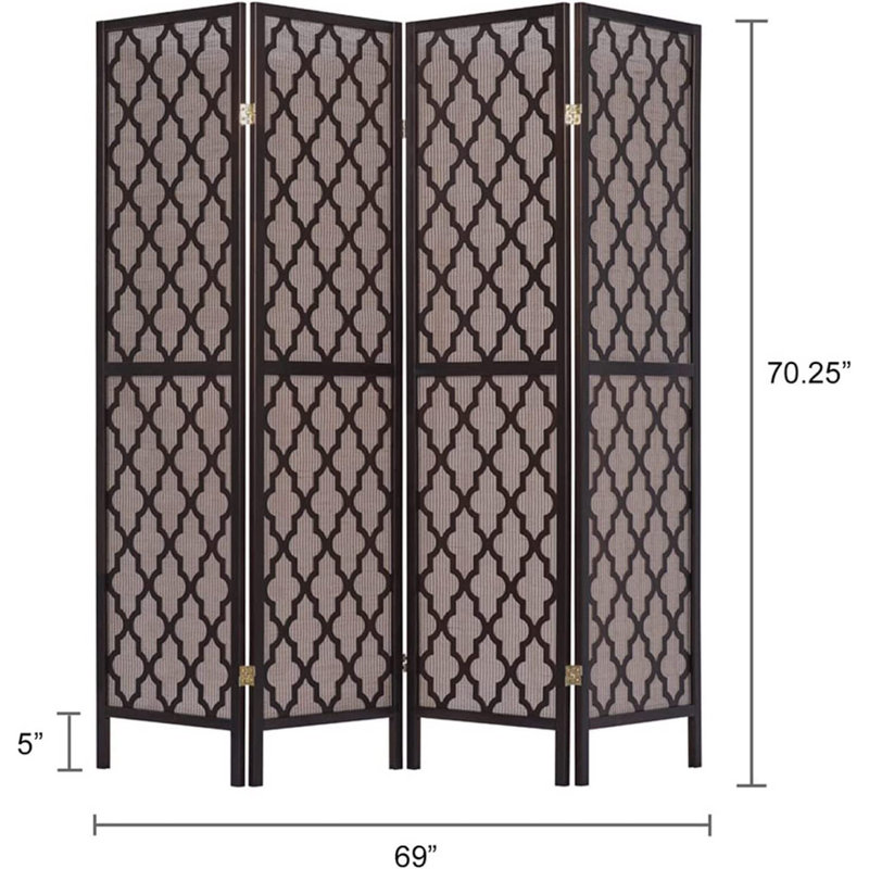 Corette 68'' W x 70'' H 4 - Panel Solid Wood Folding Room Divider, 4 Panels
