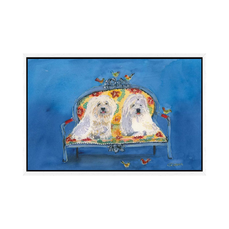 People Watching by Connie Collum - Painting on Canvas, White Framed, 45.72cm H x 66.04cm W x 3.81cm D