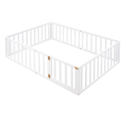 Full Size Wood Daybed Frame With Fence