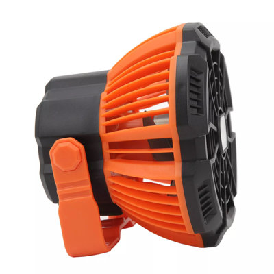 US Outdoor Tent Fan Remote Control Hangable Fan With LED Light Battery Operated