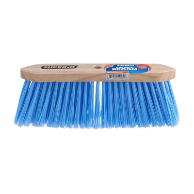 Superio Blue Synthetic Broom Head Refill - 12 Inch, Hard Floor, Kitchen & Home Broom