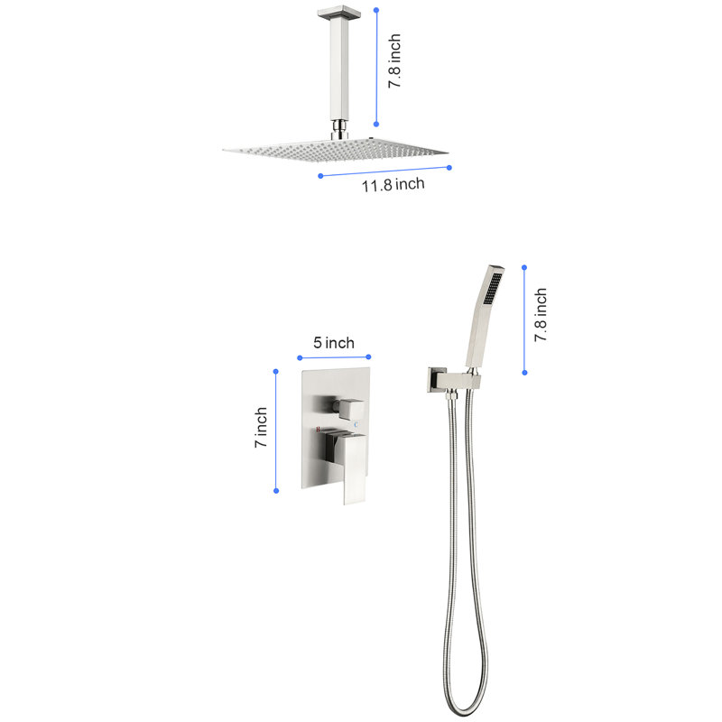 Ceiling Mounted Rain Shower: Immerse Yourself In A Tranquil Shower Experience Head System With Stable Performance & Elegant Appearance