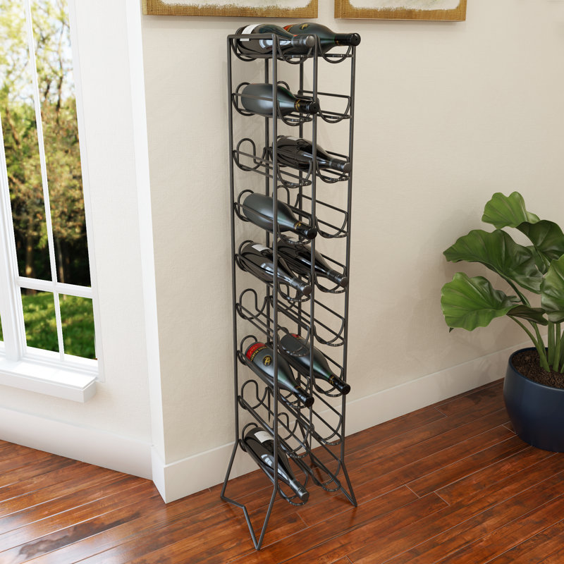 Sequim Floor Wine Bottle Rack in Black