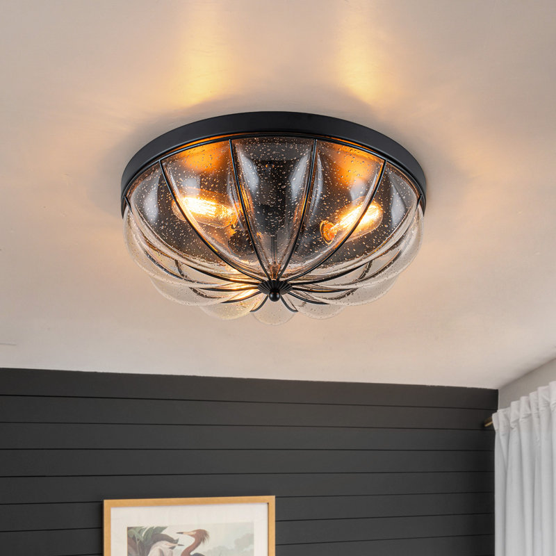 Plafonnier encastré en verre 3 lumières