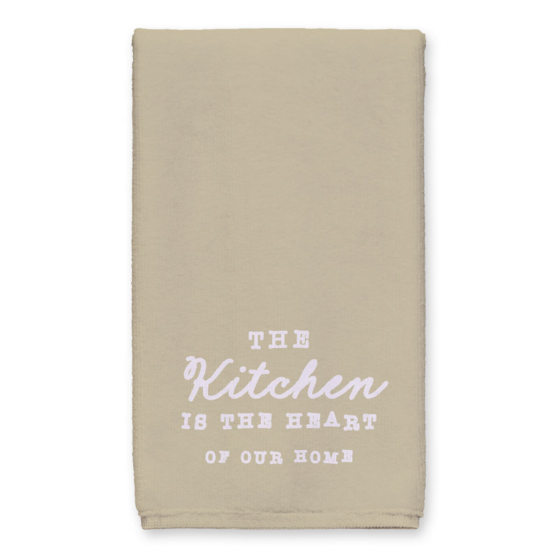 Cotton Floral Tea Towel Kitchen Towel, Taupe