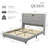 LED Bed Frame with 52" Crystal Button Tufted Upholstered Headboard, Galaxy Projector & Charging Station-105528465-105528472