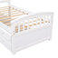 Lit plateforme simple en bois massif avec rangement à 6 tiroirs, blanc-268542975