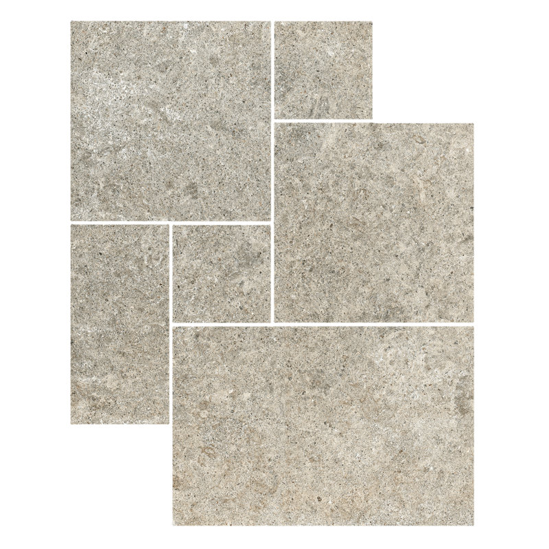 Carrelage en porcelaine aspect pierre Gascogne, Gris Grigio
