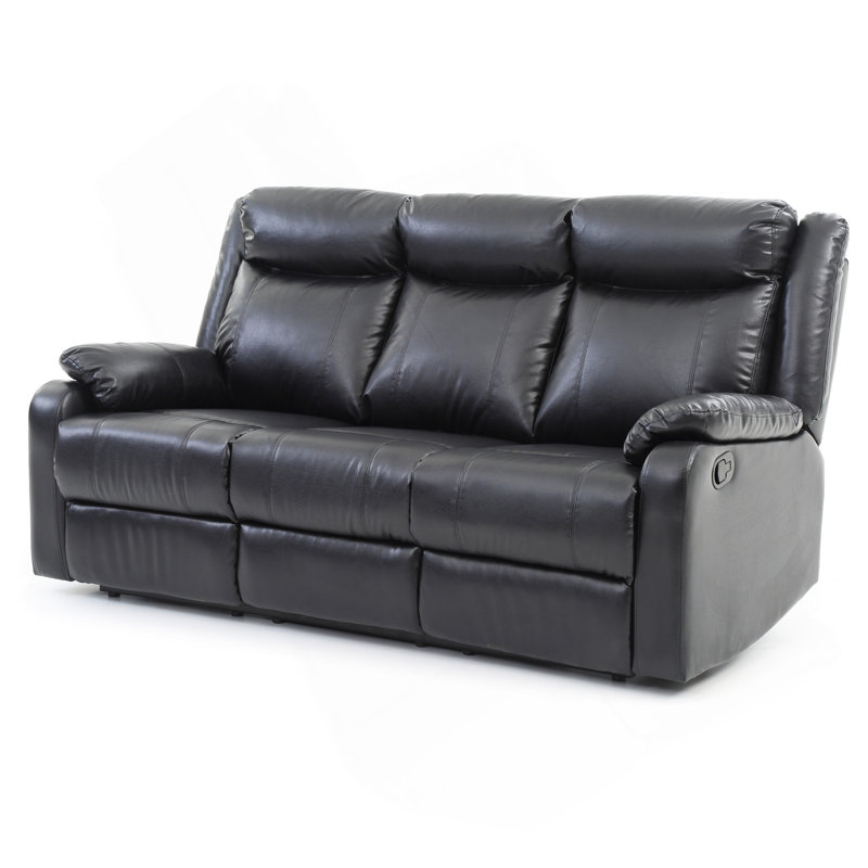 Canapé inclinable double Glory Furniture G761A-RS, noir, Similicuir noir