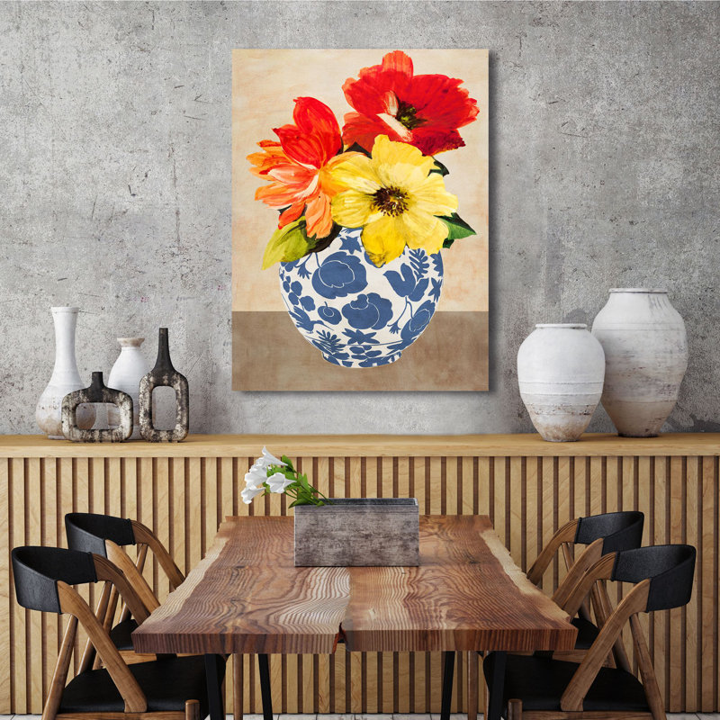 Italian Vase with Flowers II 1 Piece Wrapped Canvas Painting, 100cm H x 70cm W x 4cm D
