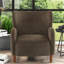 Fauteuils d'appoint modernes, dossier à oreilles en velours, pieds en bois, pour salon.