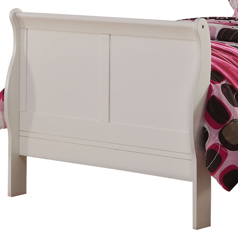 Lit blanc classique avec compartiment en bois massif et espace de rangement supplémentaire, Lit double