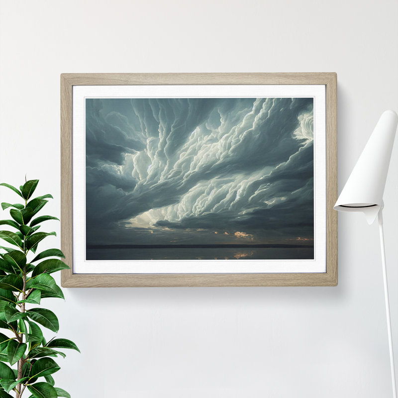 Splendorous Clouds - Framed Print, 46cm H x 64cm W x 2cm D, Oak