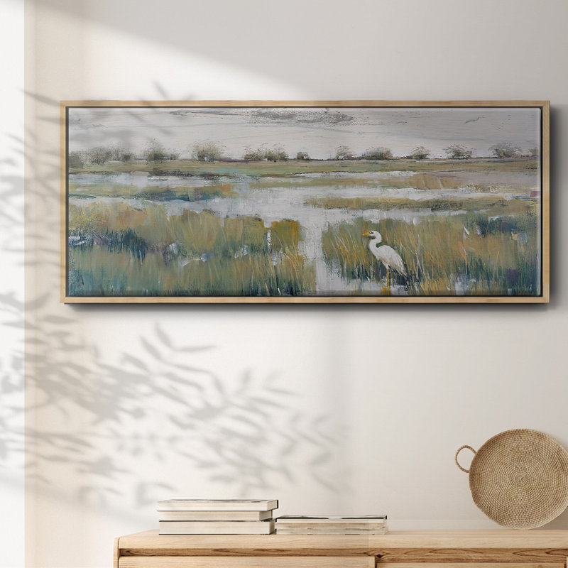 Marshland View VI - Framed Canvas, 12" H x 30" W