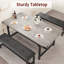 Ensemble de table de salle à manger extensible 63 po avec 2 bancs, ensemble de table de cuisine rectangulaire de 3 pièces pour 4 à 6 personnes, ensemble de coin-repas en bois industriel avec structure en métal robuste, conception peu encombrante, gris rustique-1171578101