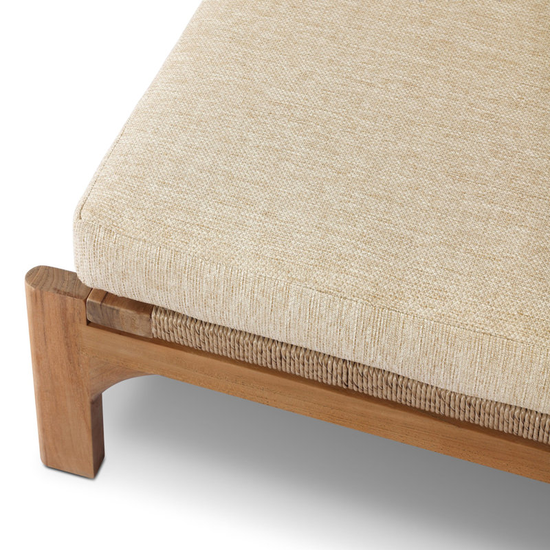 Topeka Outdoor Teak Chaise Lounge