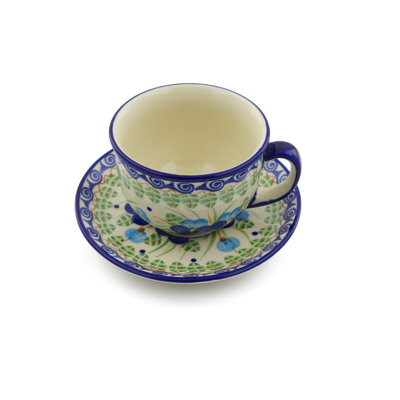 Tasse à thé et soucoupe Polish Pansy