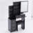 29.2" Small Size Left Bedside Cabinet Vanity Table + Cushioned Stool,2 AC+2 USB Power Station,Hair dryer bracket,Extra Large Touch Control Sliding LED Mirror,Tri-color Switching,Brightness Adjust-1419316059