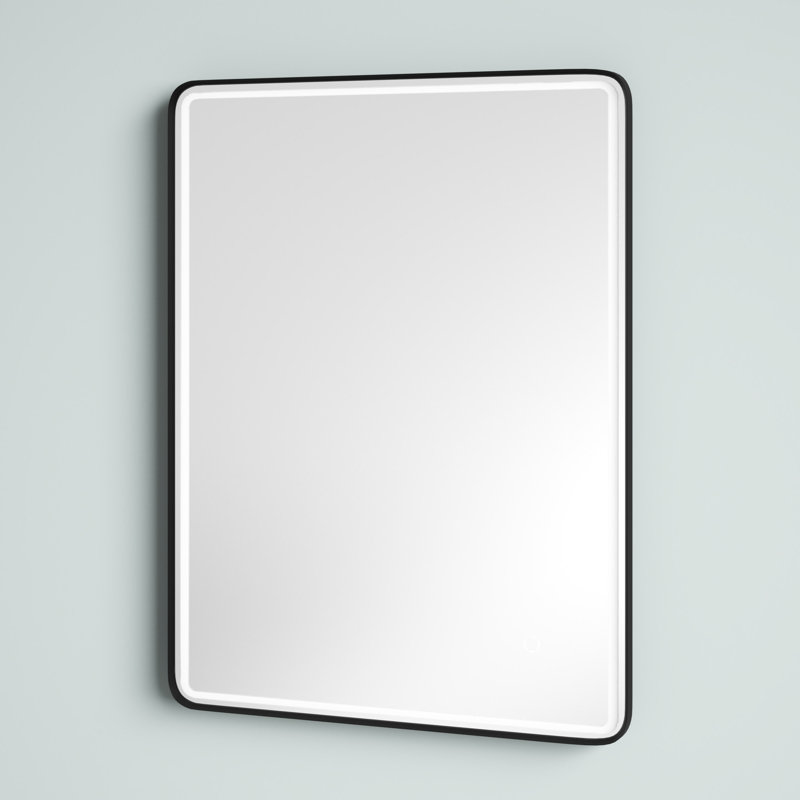 Miroir de salle de bain Ortegon, Noir mat, 32 po x 24 po