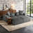 4-Piece Upholstered Gray Corduroy Modular Sectional Sofa with Movable Ottoman – Fully Compressed, No Assembly Required-1698555105