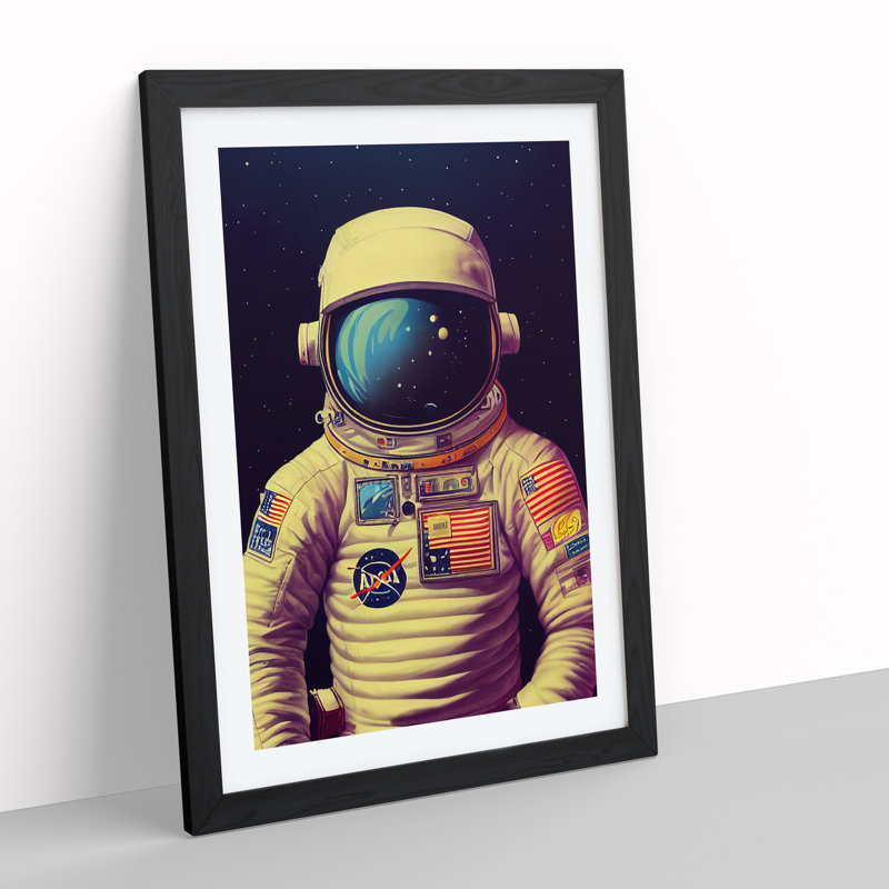 Marvellous Astronaut - Framed Print, Black Framed, 34cm H x 25cm W x 2cm D