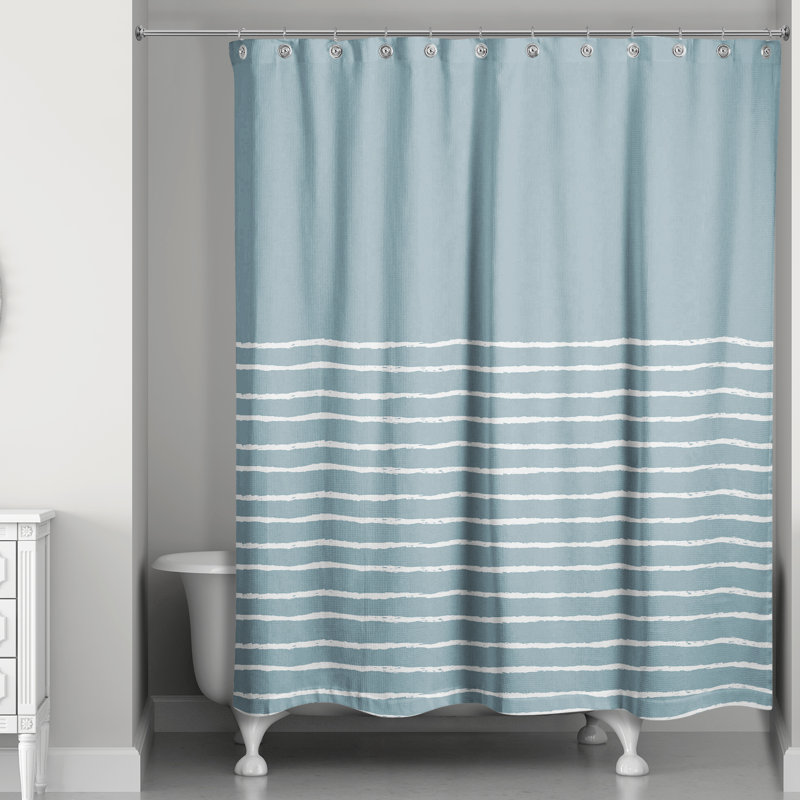 Rideau de douche Basley, Aqua/blanc