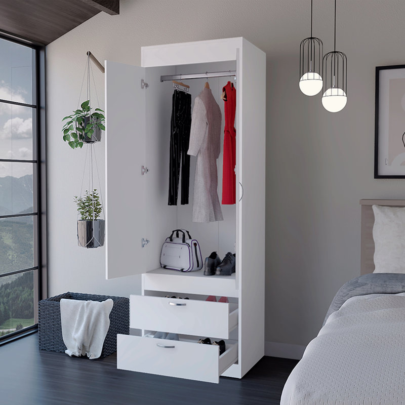 Armoire, deux tiroirs, Blanc