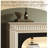 Beige + Black Solid Wood TV Cabinet Fireplace-117501190