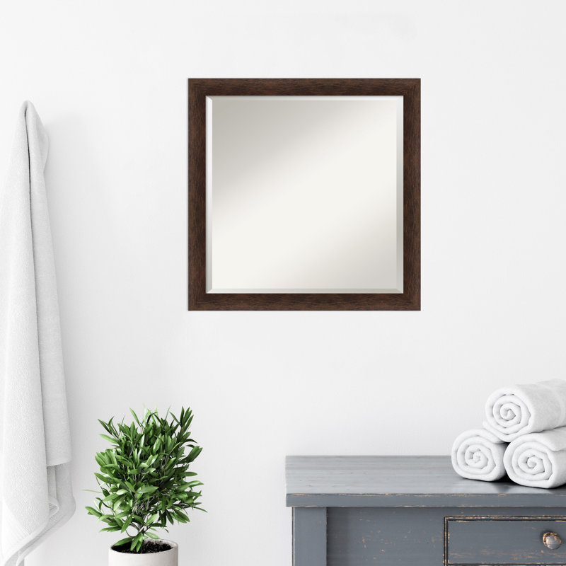 Halayah Solid Wood Wall Mirror, 23" x 23", Square