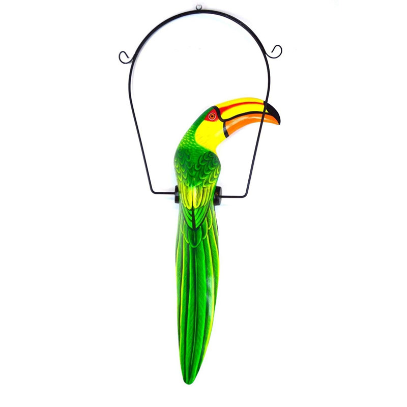 Merveilleux et jaune tropical TOUCAN sur perchoir suspendu statue de jardin Lanai