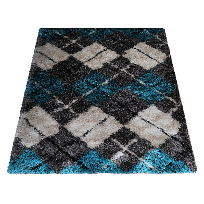 Arshida Area Rugs for Living Room, Bed Room -Hand Tufted Shag Polyester Eco-Friendly Area Rugs - Multicolor, Geometric Modern Design, High Pile Thick Handmade Anti Skid