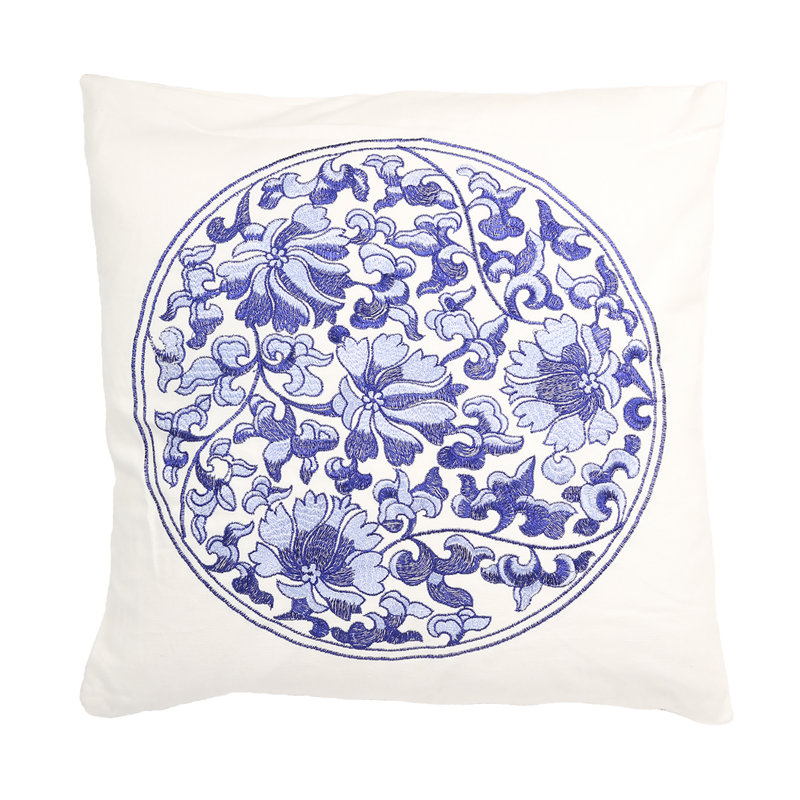  Coussin décoratif floral en coton, Polyester/ Bourre en polyester, H 18 po x l 18 po x P 3 po
