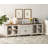 Sideboard Buffet Cabinets With 4 Glass Doors And A Drawer, Farmhouse Wood Large Sideboard Credenza For Dining Room, Modern Ample Storage Cabinet For Living Room, Rustic White, 102 Inch-959170371