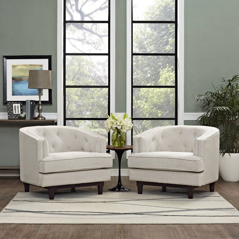 Fauteuil Modway Strick & Bolton Allington, Mélange de polyester beige