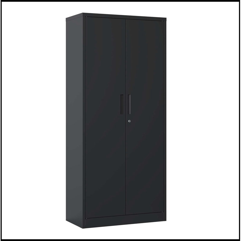 Armoire de rangement en métal avec portes et 4 tablettes