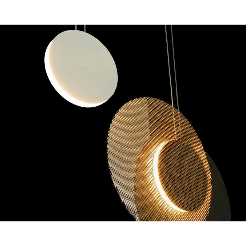 Avag 1 - Light Grey LED Unique/Statement Pendant, 125cm H x 25cm W x 25cm D