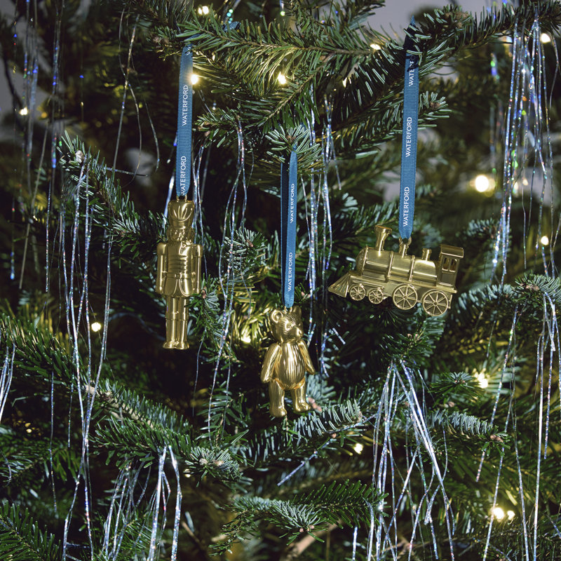 Christmas Teddy Golden Ornament