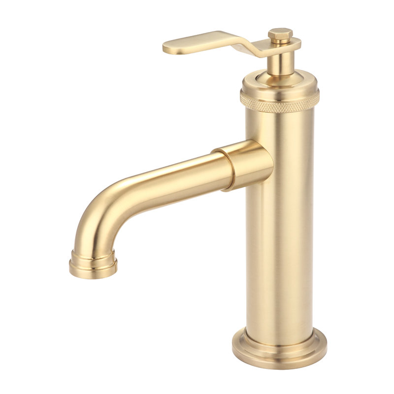 Single-Hole 2-handle Bathroom Faucet with Drain Assembly, Satin Brass