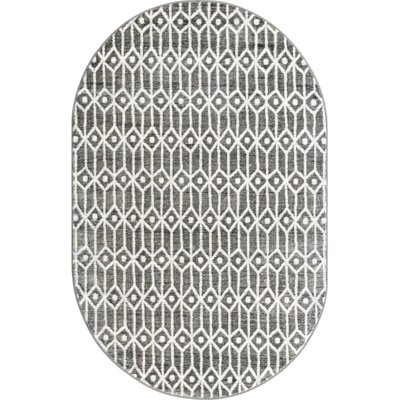 Patric Geometric Indoor Rug, Oval 5'3" x 8'