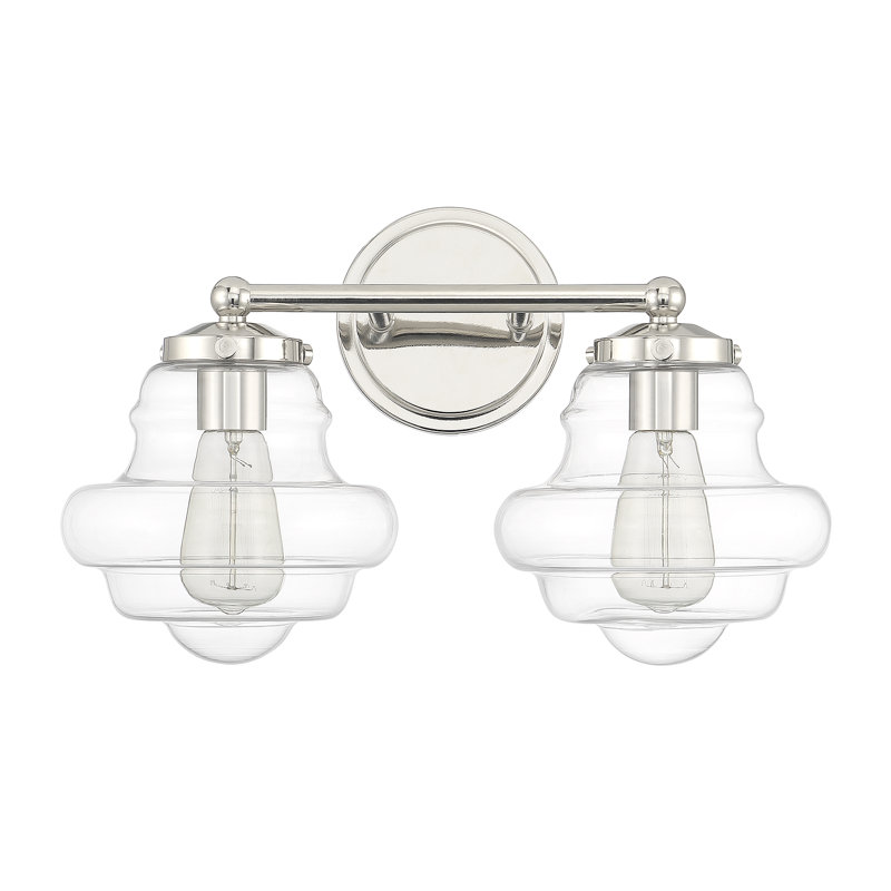Éclairage pour salle de bain à intensité variable 2 lumières Marah, Nickel poli