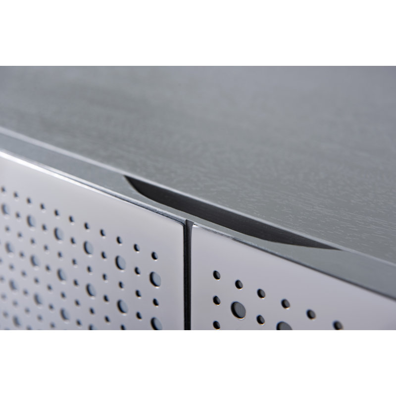 Lakhwinder 59.8cm Home Bar, Grey/Dark Chrome