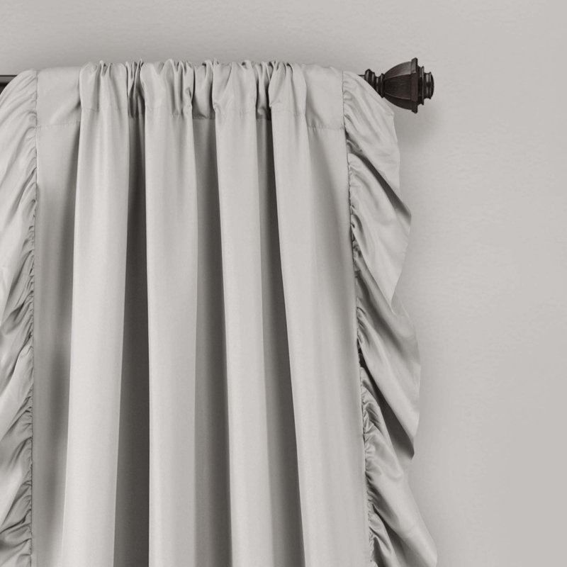 Paire de rideaux semi-transparents Reyna, Gris clair, l 54 po x L 95 po