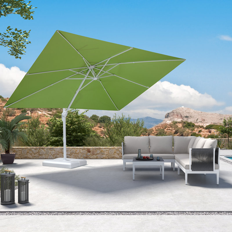 Parasol carré en porte-à-faux décalé 108 po x 132 po PURPLE LEAF, Vert