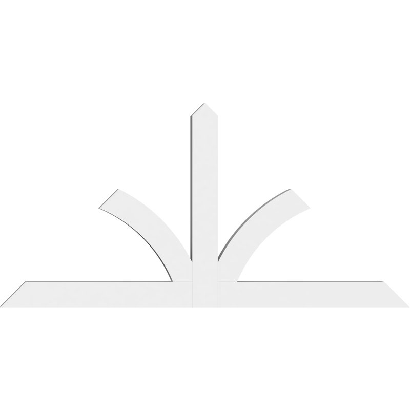 Richland Architectural Grade PVC Gable Bracket, 48" H x 96" W (Pitch: 12/12), 4" D x 6" F