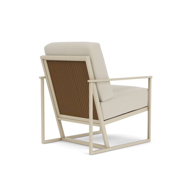 Summit Outdoor Lounge Chair, Linen, Hickory, Beach Natural