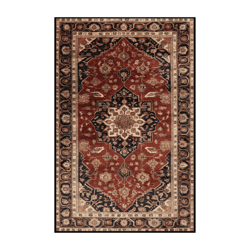 Tapis brun lavable à la machine, Rectangle 5 pi x 7 pi