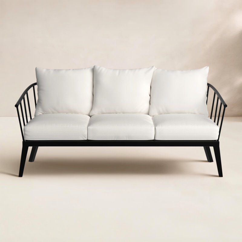 Serena Metal Outdoor Sofa with Sunbrella Cushions